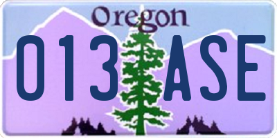OR license plate 013ASE