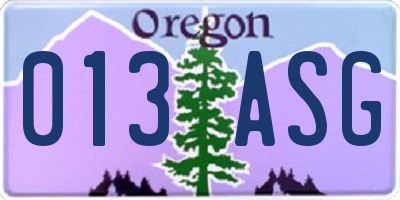 OR license plate 013ASG