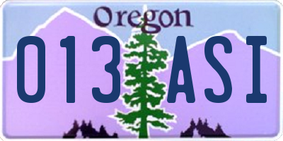 OR license plate 013ASI
