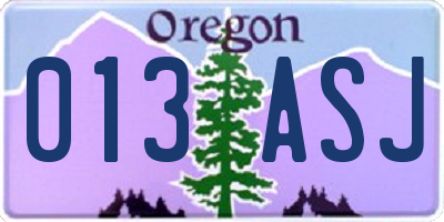 OR license plate 013ASJ