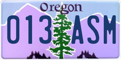 OR license plate 013ASM