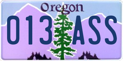 OR license plate 013ASS
