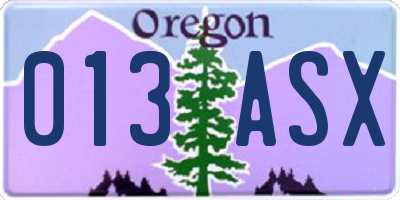 OR license plate 013ASX