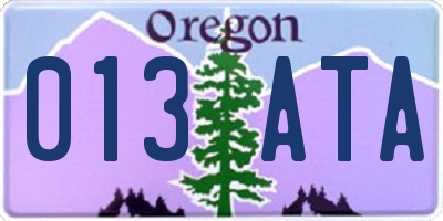 OR license plate 013ATA