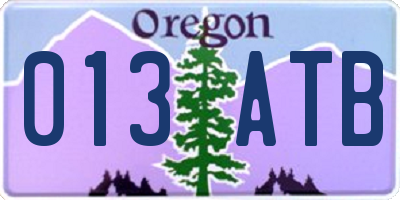 OR license plate 013ATB