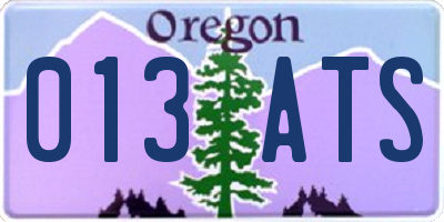 OR license plate 013ATS