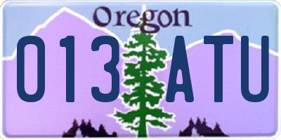 OR license plate 013ATU