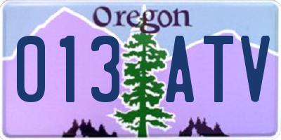 OR license plate 013ATV