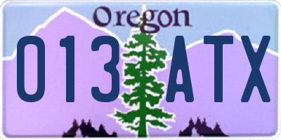 OR license plate 013ATX