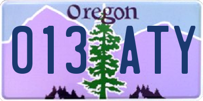 OR license plate 013ATY