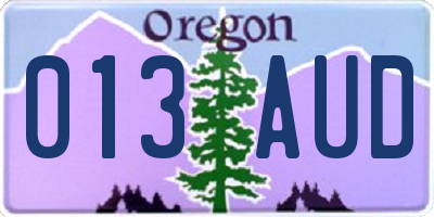 OR license plate 013AUD
