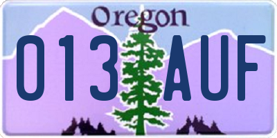OR license plate 013AUF