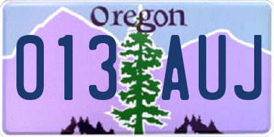 OR license plate 013AUJ