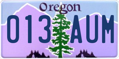 OR license plate 013AUM