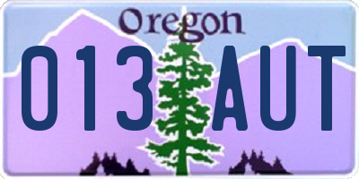 OR license plate 013AUT