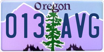 OR license plate 013AVG