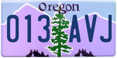 OR license plate 013AVJ