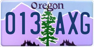 OR license plate 013AXG