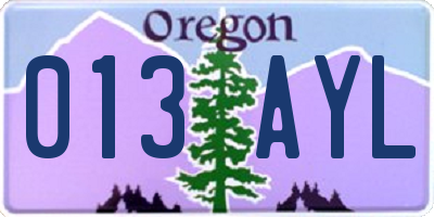 OR license plate 013AYL