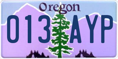 OR license plate 013AYP