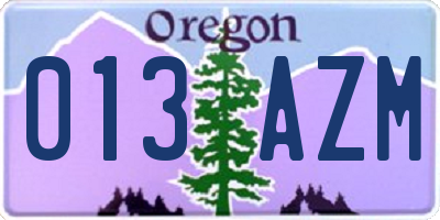OR license plate 013AZM
