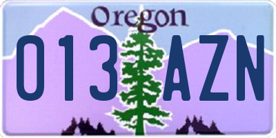 OR license plate 013AZN