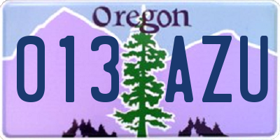 OR license plate 013AZU