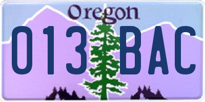 OR license plate 013BAC