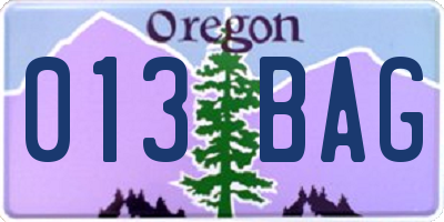 OR license plate 013BAG