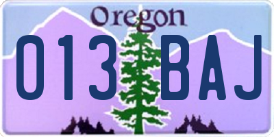 OR license plate 013BAJ