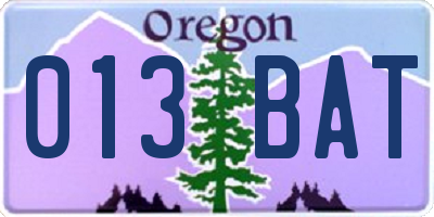 OR license plate 013BAT