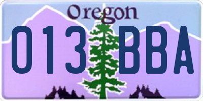 OR license plate 013BBA