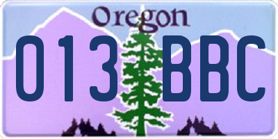 OR license plate 013BBC