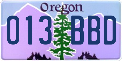 OR license plate 013BBD