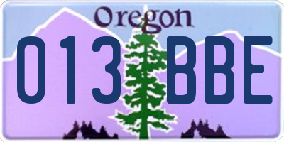 OR license plate 013BBE