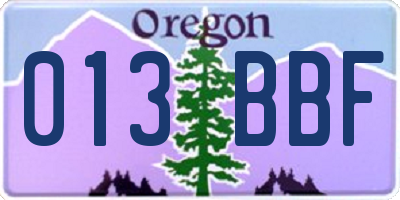 OR license plate 013BBF