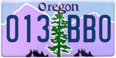 OR license plate 013BBO