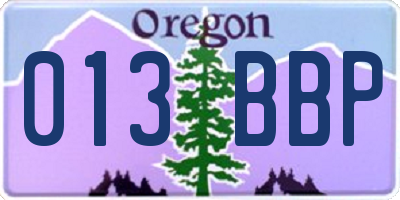 OR license plate 013BBP