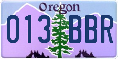 OR license plate 013BBR