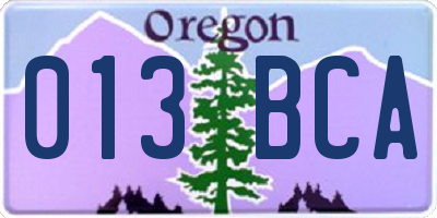 OR license plate 013BCA