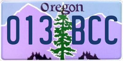 OR license plate 013BCC