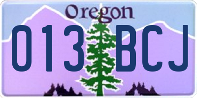 OR license plate 013BCJ