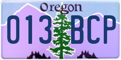 OR license plate 013BCP