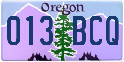 OR license plate 013BCQ