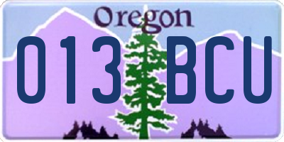 OR license plate 013BCU