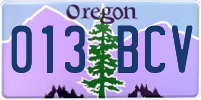 OR license plate 013BCV