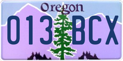 OR license plate 013BCX