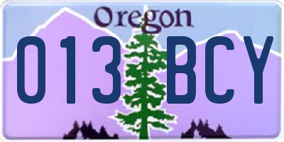 OR license plate 013BCY