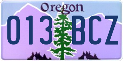 OR license plate 013BCZ