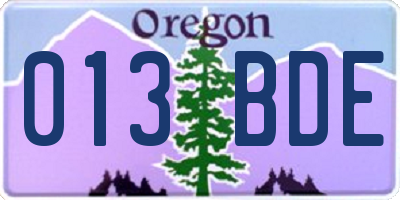 OR license plate 013BDE